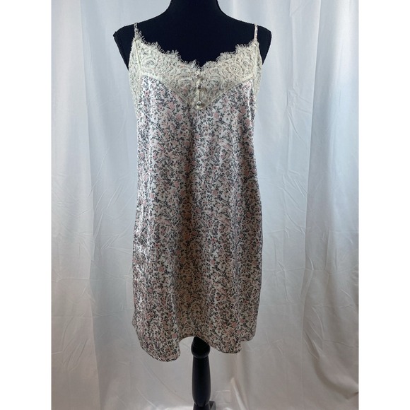 Abercrombie & Fitch Dresses & Skirts - ABERCROMBIE & FITCH Ivory Floral‎ Slip Dress Lined Size Small Dainty